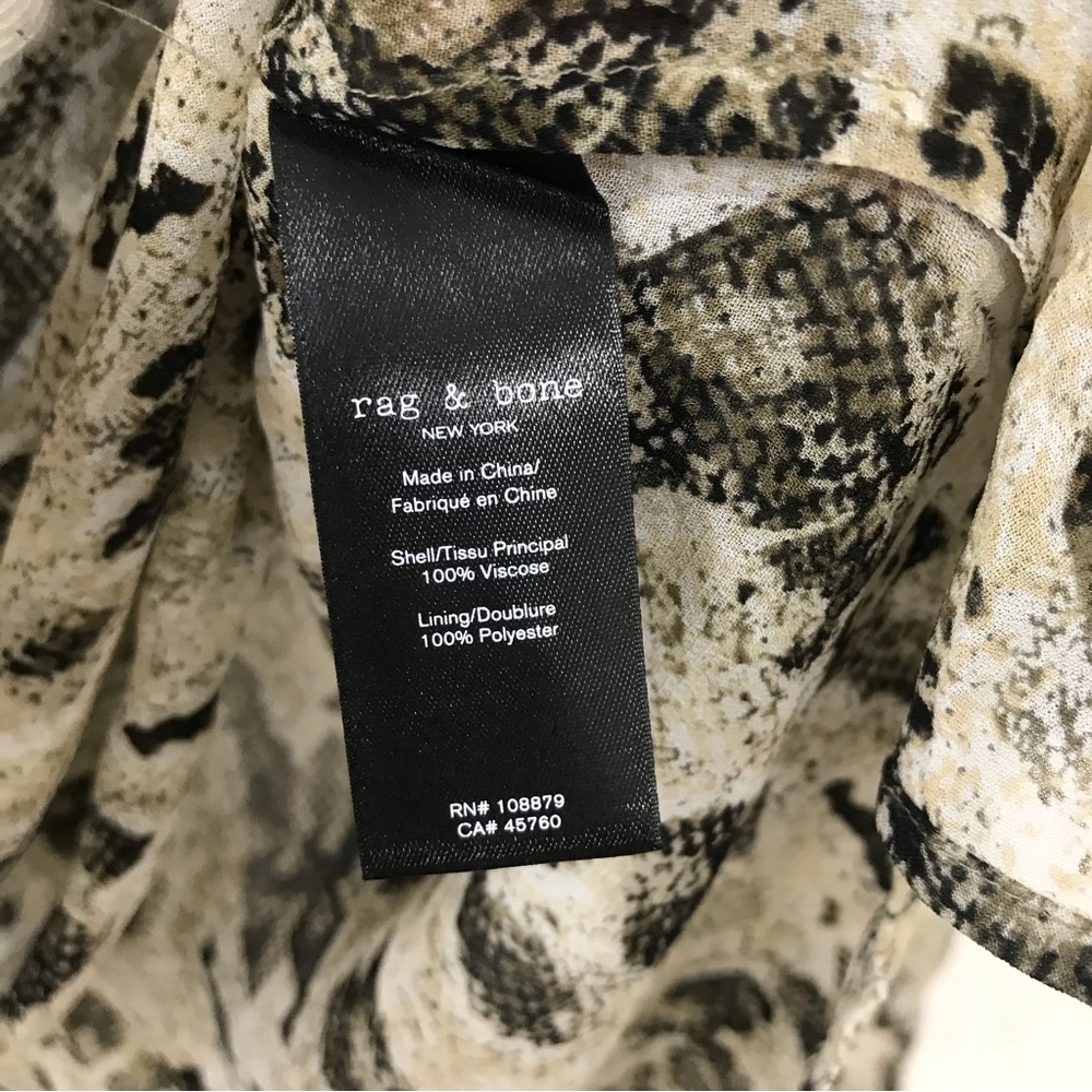 Rag & Bone Light Green Yuni Printed Blouse - Picture 6 of 8